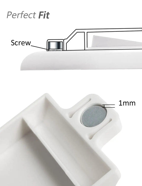 Close-up of Magnetic Switch Guards For Flat Rocker Switches White 4 Pack, showing magnetic attachment feature and perfect fit design.