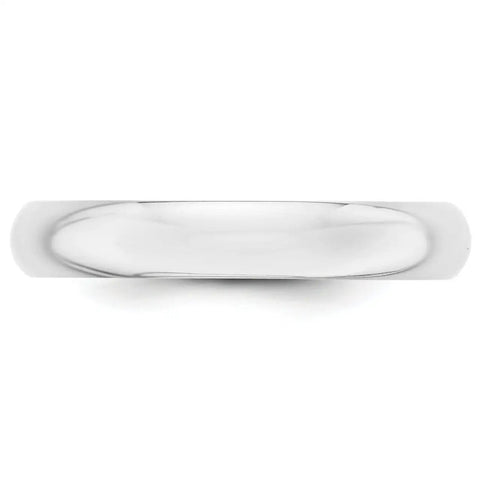 Premium Solid 10k White Gold Half Round Wedding Band 4mm Rhodium Plated Unisex Comfort Fit Engravable Ring For Men And Women Reliable Go To Piece With A Smooth Daily Vibe - top view