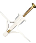 All In One Drywall Anchor Kit With Self Drilling Screws For Hollow Walls Anti Rotation Ribbed Expansion Design Wear Resistant And Weather Tolerant Heavy Duty DIY Friendly For Shelves Cabinets And Picture Frames white plastic drywall anchor with screw