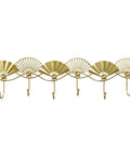 Heavy Duty Artisan Quality Golden Fan Shaped Wall Mount Coat Hook with five hooks for stylish entryway use.