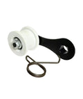 Must Have Heavy Duty Chain Tensioner Assembly With Roller And Slider Guide Wheel Pulley Adjuster Kit For Your Motorcycle Bike Restoration And Maintenance Projects In Black Plastic And Metal Build, white roller and spring