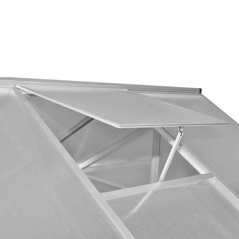 Reinforced Aluminum Greenhouse Outdoor 95.3 By 74.8 By 76.8 Inches With Polycarbonate Panels UV protection roof vent view