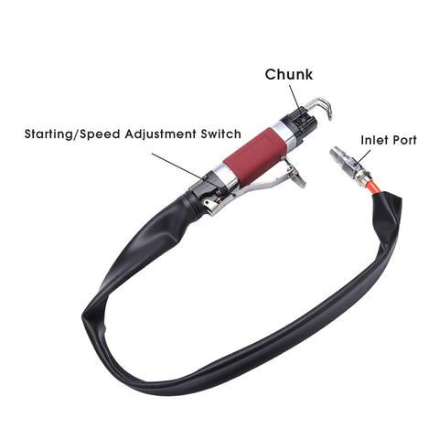 Premium 3400Rpm Air Body Saw File For Metal And Plastic Deburring showing speed adjustment switch and inlet port.