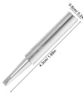 Top Tier Copper Soldering Iron Tips 5 Pack With High Thermal Conductivity And Wear Resistance For Pro Welding Or DIY Projects Plus User Friendly Design That Gets The Job Done Quick And Smooth, close-up of a silver-coated solder tip measuring 4.3cm.