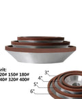 Stack of diamond grinding wheels resin bond circle sharpener for carbide metal, tungsten steel cutters, sizes 75mm to 150mm