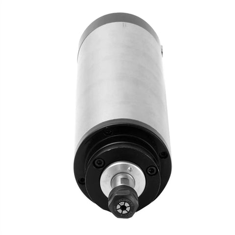 Plug And Play Badass 1500W Water Cooled Spindle Motor For Cnc Router Machine view of spindle motor front, showing locking nut and shaft