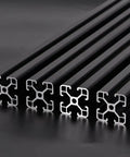 Four Pack 4040 Aluminum Extrusion Profile T Slot Linear Rail 23.6 Inch European Standard Anodized Black Finish Ideal For 3D Printers CNC DIY Automation Workbenches And Precision Machinery