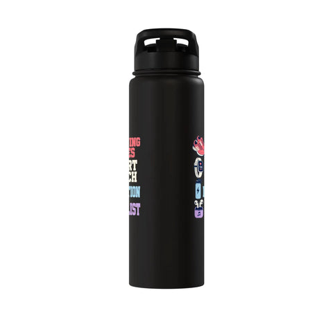 Hydration Boss Insulated Stainless Steel Water Bottle With Leak Proof Flip Lid in black, dual-wall design, gym companion