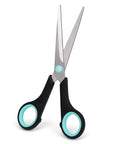 Assorted Size Scissors 4 Pieces Set With Heavy Duty Stainless Steel Blades Ambidextrous Comfort Ergonomic Rubber Grip 8.5 Inch 7.5 Inch 6.5 Inch And 5.5 Inch For Home Office School Crafts And Multi Use Cutting black and teal scissor