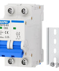Rock Solid Miniature Circuit Breaker 1000V 2 Pole 63 Amp Isolator For Solar PV Systems with thermal magnetic trip and DIN rail