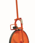 Heavy Duty 4 Foot Steel Measuring Wheel With Auto Reset Dial and Compact Fold Down Frame, ideal for contractors.