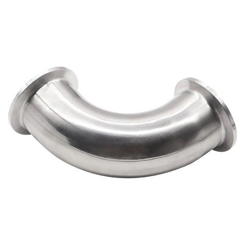 Sanitary stainless steel 90-degree elbow for 1.5 in tube with flange ends, 304-grade