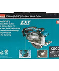 Makita box for 18V LXT Cordless Metal Cutting Saw Bare Tool With 5 3 8 Inch Cut Capacity, features and specifications highlighted