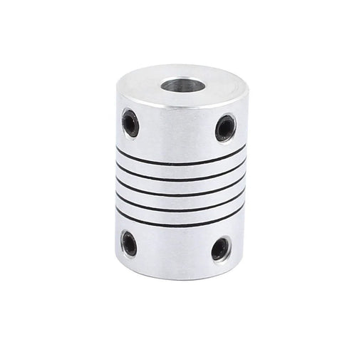 Aluminum alloy shaft coupling, 6mm to 6mm, 25mm length, 18mm diameter, pack of 2