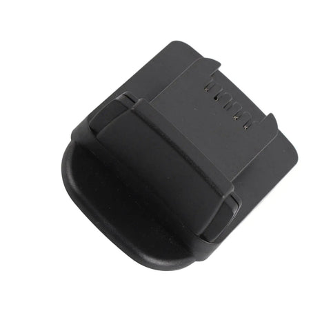 Black 18V Battery To 18V Tool Converter Kit With Switch And 30A Fuse, 12AWG Wire Terminals, angled view showing connector
