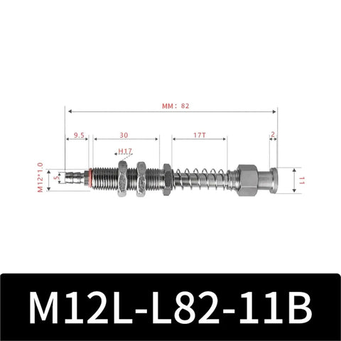 M12-11B Big Head Pneumatic Manipulator Rubber Sucker Silicone Industrial Vacuum Suction Cup Holder Model M12L-L82-11B detailed measurements