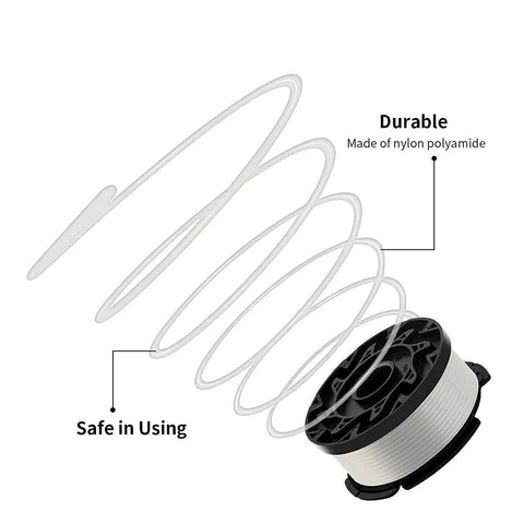 String Trimmer Line Kit For AF100 Pro Grade Compatible Trimmer Edger 6 Replacement Spools Cap And Spring Fits GH LST NST Series Mowers Durable Twist Weave Line For Quick Edging And Cleanup nylon polyamide