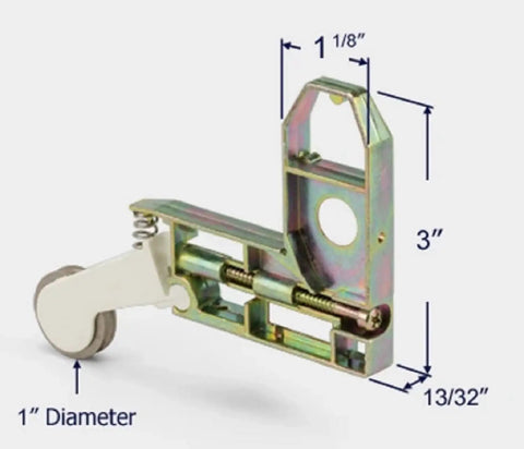 Corner Bracket Assembly With Stainless Steel Wheel Roller For Sliding Patio Screen Doors Beefy Heavy Duty Iron Alloy Wheel Nylon Option Quick Install Smooth Glide Repair Kit For Patio Glass Doors, 1" wheel