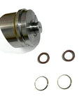 Rod wear ring kit for waterjet pump, 5 pcs, front view; stainless steel body with bronze wear rings