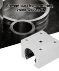 Open Linear Bearing Block SBR16UU 16mm Aluminum Block for CNC machinery, front view showing low friction design