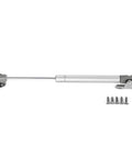 Heavy Duty 10 Inch Gas Spring Strut Lift Support With Brass Cover And Fixing Plate For Cabinet Doors Keeps Box Lids Open Smooth As Butter 60N Silent Glide No Slam Shut Hardware with screws visible.