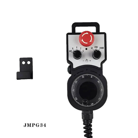 5V MPG CNC Handwheel Controller For 4, 5, And 6 Axis Machines with Emergency Stop and bracket attachment