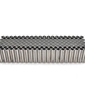 Corrugated W Fastener Staples 1 Inch Crown Five Eighths Inch Long 25 Gauge 1000 Pack, stack of staples shown.