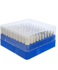 Top Tier Mounted Mandrel Polishing Wheel Bits Kit 100pcs Wool Felt With 3mm Shank in clear storage box for easy organization.