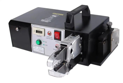 Electric Crimping Machine 220V With Exchangeable Die Sets Powerful Electrical Connection Tool For Wire Terminating Heavy Duty Professional Grade EM-6B2 Design with control panel and connector.