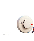 Real Deal Hardwired AC220V Smoke Detector With NO NC Switch Output For Reliable Fire Safety, 85 Decibel Siren And Smart Sensors Ditch False Alerts From Daily Cooking Smoke, white device with red LED.