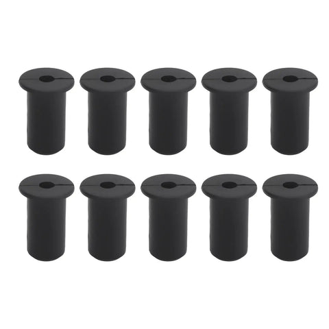Tidy Up Your Desk With These Cool Jeffergarden Silicone Cable Grommets. 10 black 38 x 26 mm grommets, top view