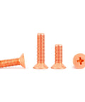 Premium Pure Copper Countersink Screws Flat Head Phillips Drive, various lengths, for electrical grounding and repairs.