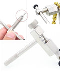 Close-up of 8 Piece Bike Chain Breaker Replacement Pins And Thimbles Set for effortless chain repair with tool in use