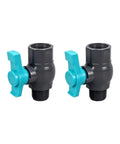 Rugged Sch 40 Pvc Ball Valve With Ergonomic Handle And Standard Npt Threads For No Sweat Quarter Turn Operation And Top Shelf Pipe Flow Up To 150 Psi in a pair view.