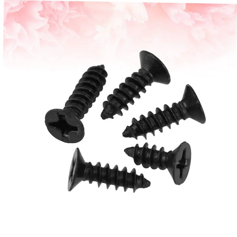 Washer Head Cross Countersunk Black Drywall Screws Set Self Tapping Wood Screws for woodworking projects, close-up view.