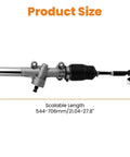EZGO TXT MPT Golf Cart Steering Gear Box Assembly With Ball Joint And Latch For 2001 Up Electric And Gas Models Plug And Play Replacement 70964-G01 70602-G01, product size shown with scalable length.