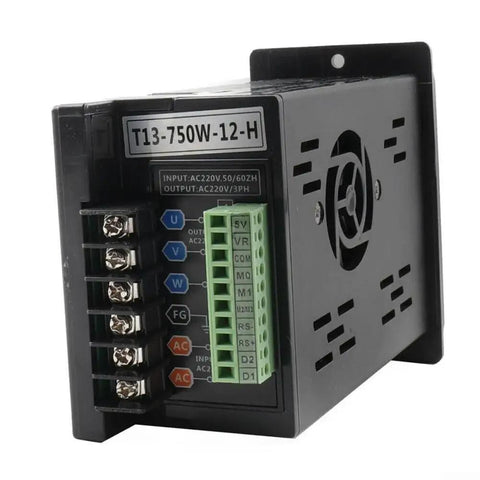 Beefy Single Phase to Three Phase VFD Inverter 750W 1HP with RS485 Port 110V 220V AC Input Output Controller, black