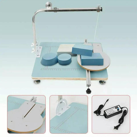 Stainless Steel Hot Wire Cutter For Foam And Plastic On A Beefy Working Table 110V Foam Cutting Machine With Power Adapter
