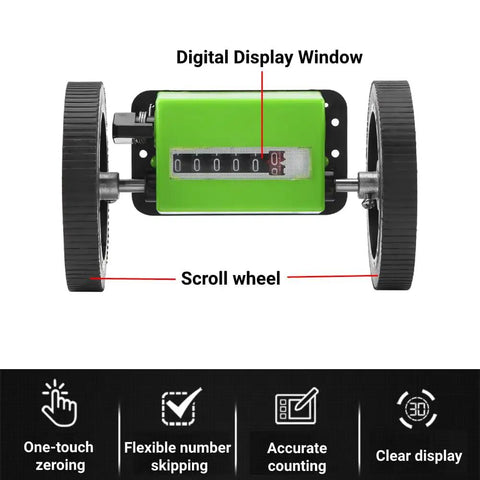 Top Shelf Six Digit Mechanical Meter Counter With Dual Rolling Wheels For Dead Accurate Length Measurement On Textiles Printing And Artificial Leather Easy Zero Reset Tracking System