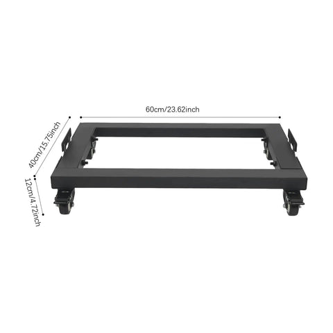 Beefy Heavy Duty Industrial Dolly With Adjustable Baffles, 660 Lb Capacity, Iron Frame, 360 Degree Swivel Casters With Ball Bearings, Ideal For Moving Furniture, Appliances, And Heavy Materials Around The Job Site, 60x40cm