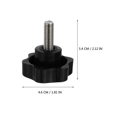 Four Pack Top Shelf M10X25MM Star Clamping Knobs With 38Mm Plastic Handles For Industrial Machinery And Tooling Applications Featuring No Sweat Quick Adjustments And Pro Grade Sweet Grip Design For Shop Ready Projects, M10 clamping knob black, 4.6cm diameter, 5.4cm height.