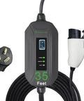 Plug And Play Heavy Duty Level 2 Electric Vehicle Charger With 240 Volt 16 Amp Portable EVSE Smart Charging Cable Nema 10 50P For All Electric Cars And Hybrids 35 Ft Cable with display and connectors