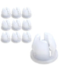 Beefy 10 Pack Car Headlamp Mounting Grommet Retaining Clip Set for secure headlight install, durable white POM clips close-up