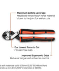 Eight And One Half Inch Compact Wire And Bolt Cutter With Ergonomic Non Slip Grips For Superior Control And Cutting Leverage