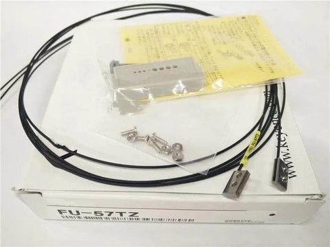 Fiber Optic Sensor FU-57TZ with cables, screws, and manual for industrial automation, precision measurement, and positioning.