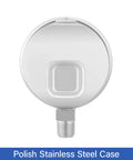 Pressure gauge with round 2.5-inch stainless steel case and bottom threaded inlet