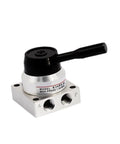 Super Cool 1/4 Inch Pneumatic Hand Valve Thread K34R6 Series Manual Control with lever and metal body for fluid systems.
