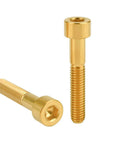 Titanium Allen Bolts M6x35mm For Bicycle Headset Stem Top Cover Screws Hex Head Titanium Alloy TC4 Anti Corrosion 5 Pack Gold