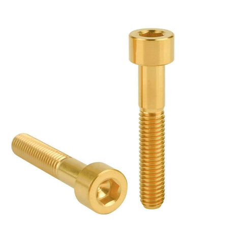 Titanium Allen Bolts M6x35mm For Bicycle Headset Stem Top Cover Screws Hex Head Titanium Alloy TC4 Anti Corrosion 5 Pack Gold