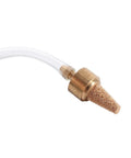 Close-up of a Super Handy Mist Coolant Sprayer for Your CNC Lathe Engraving Machine, featuring a brass nozzle and tube.